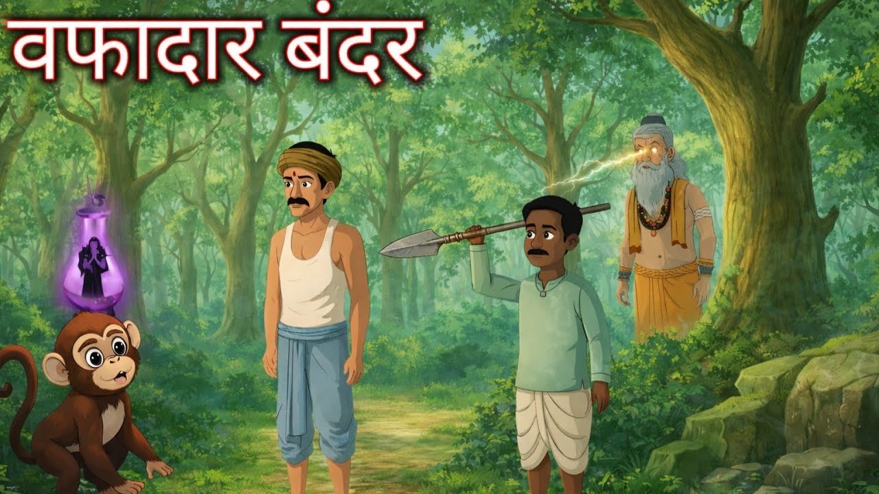 वफादार बंदर और तक़दीरवाला किसान |kahani | Hindi Cartoon Story  | Cartoon | Hindi kahaniya 