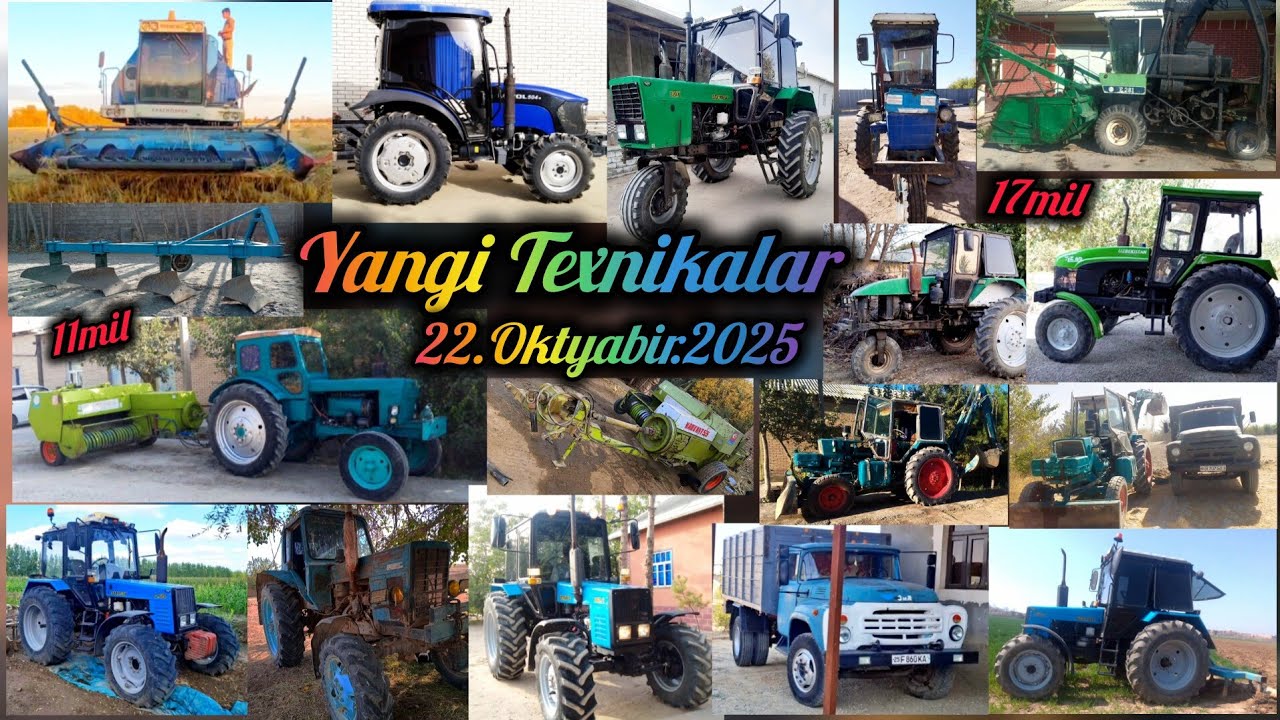 Yangi Traktor 22.Oktyabir.2025 Mtz-952 Ttz  T28 T40 Yumz Ekskavatir Loval-504 Zil-130 Yenisiy Maral.
