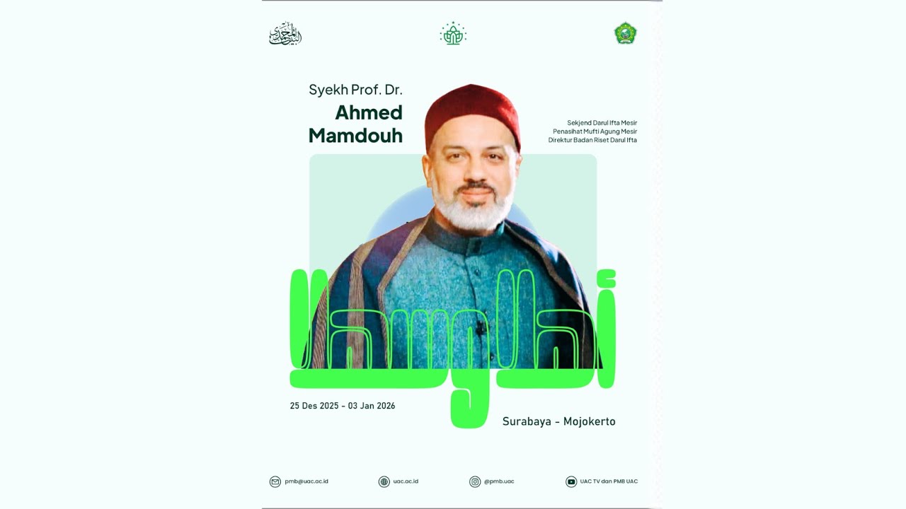 Pelatihan Penetapan Fatwa Untuk Calon Mufti, Bersama Syekh Ahmad Mamdouh