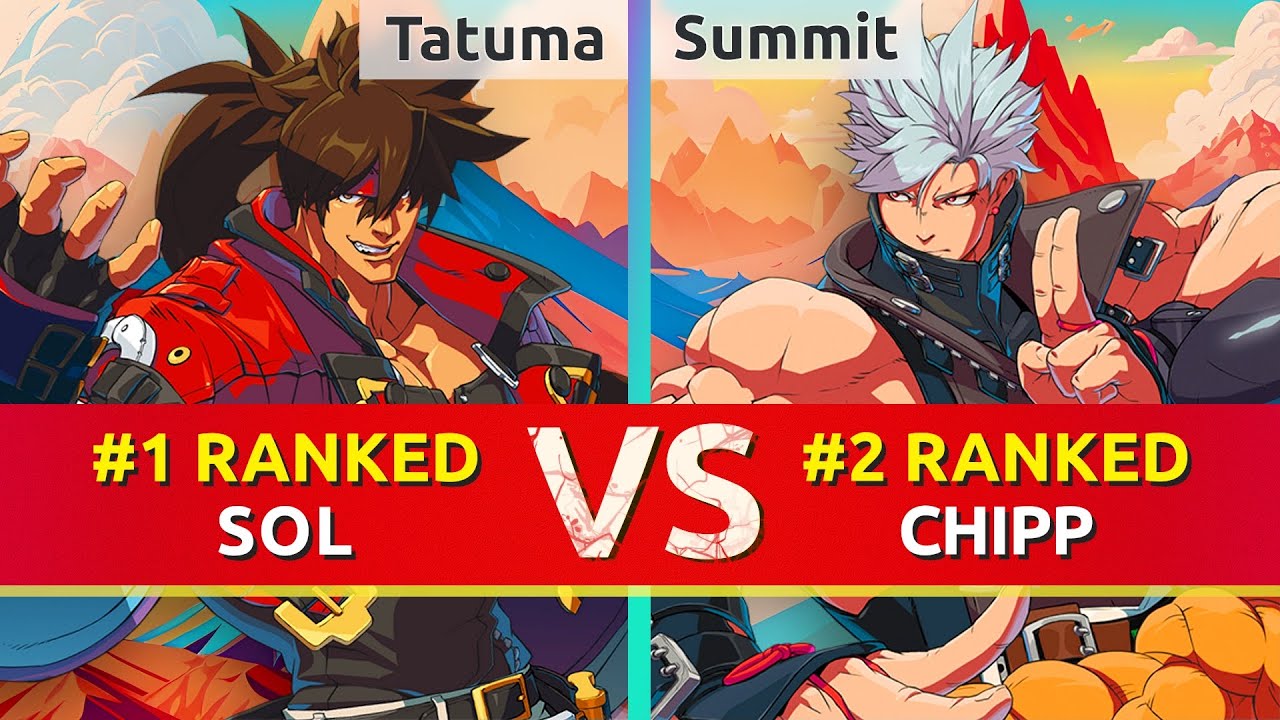 GGST ▰ Tatuma (#1 Ranked Sol) vs Summit (#2 Ranked Chipp). High Level Gameplay