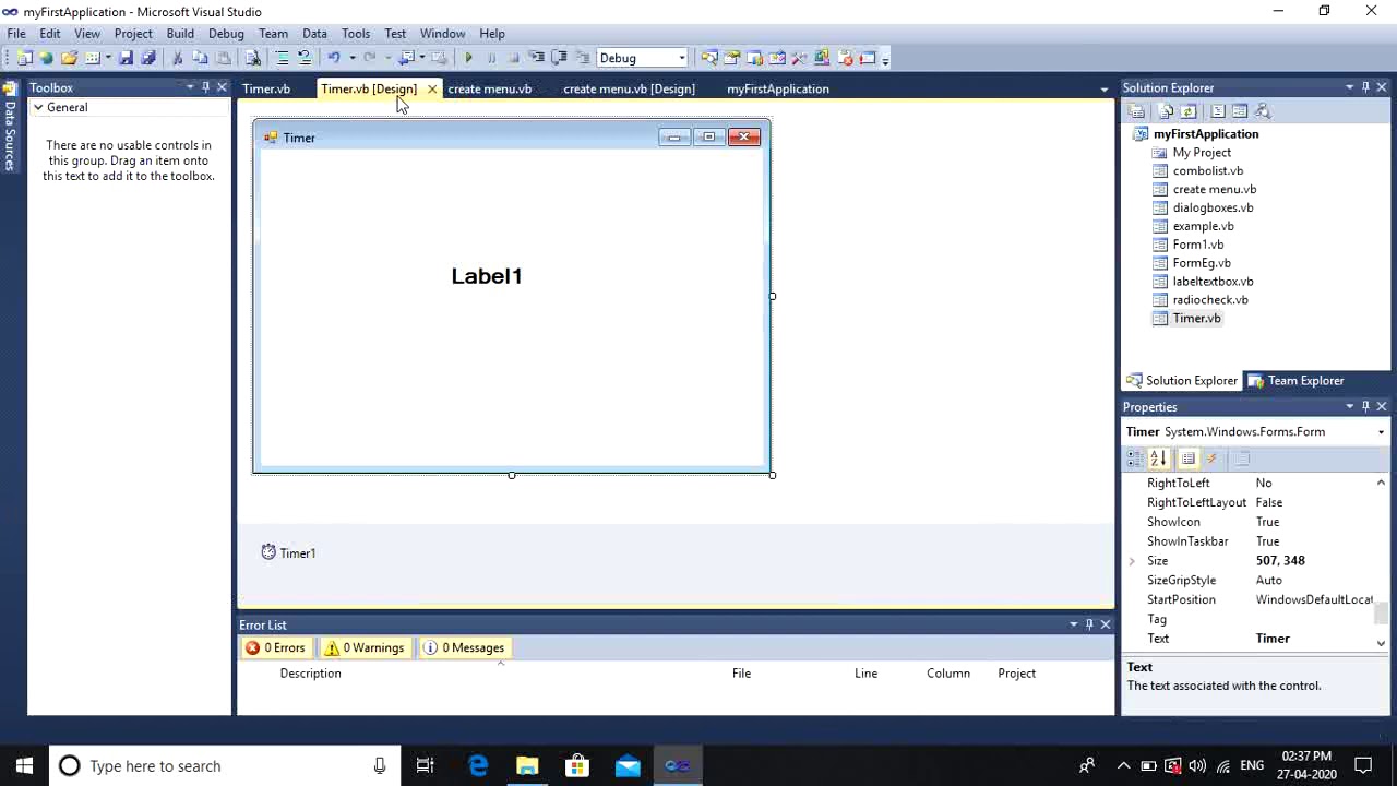 10. Timer control in Vb.Net