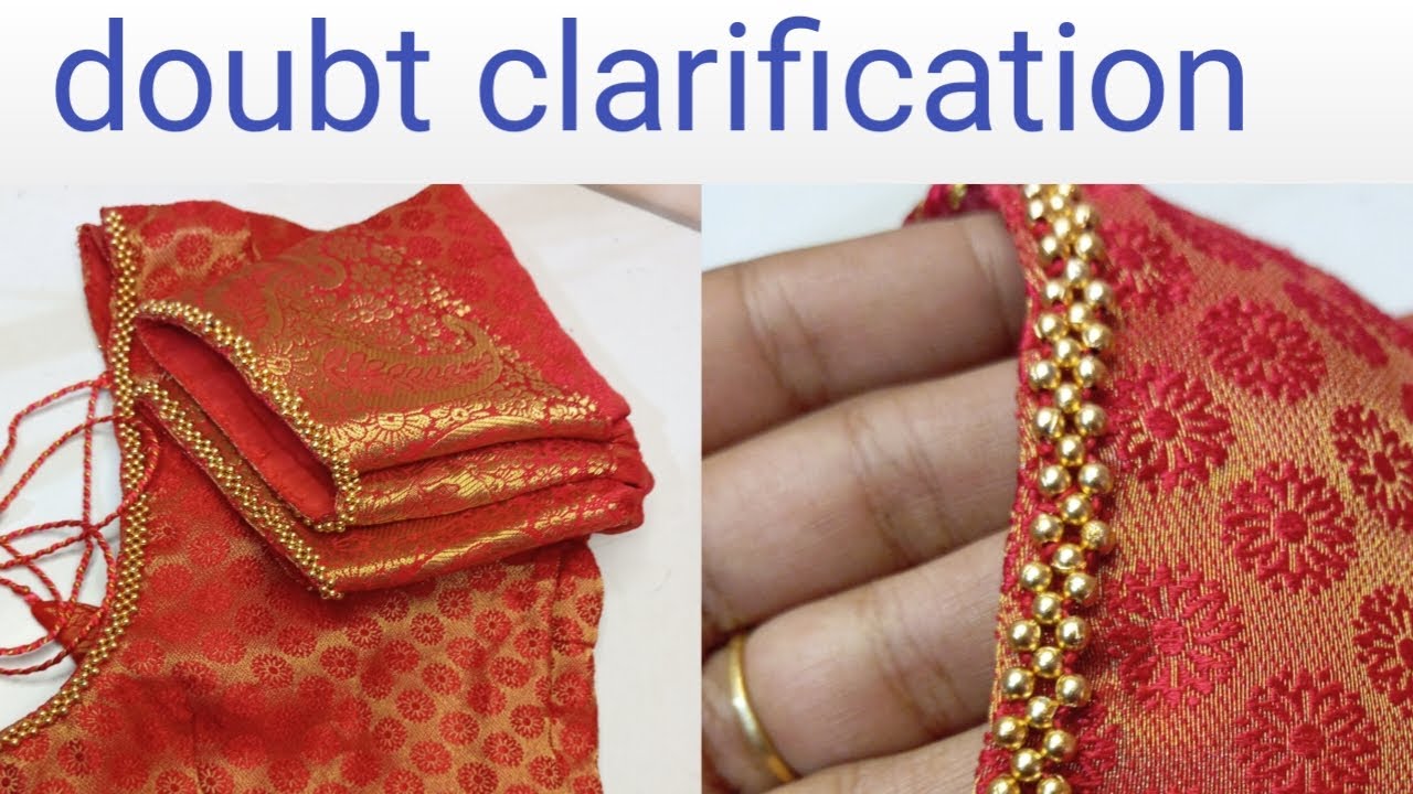 Simple bead work design using normal needle for beginners/doubt clarification video #blouse #fashion