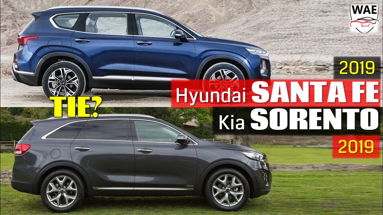 2019 Hyundai Santa Fe vs 2019 Kia Sorento - tie in USA, Kia win in Europe?