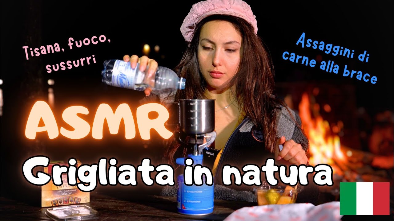 ASMR ITA |  Grigliata nel BOSCO di SERA sul LAGO