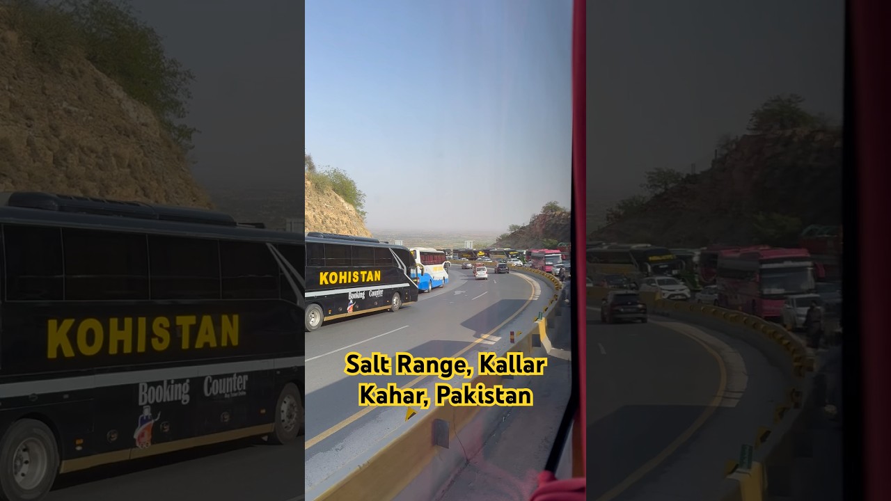 Salt Range Traffic Jam, M2 Motorway, Kallar Kahar, Punjab, Pakistan, June 2024