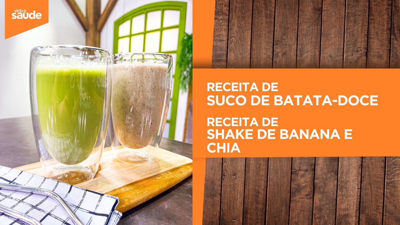 Receitas: Suco de batata-doce e shake de banana e chia (29/09/24)