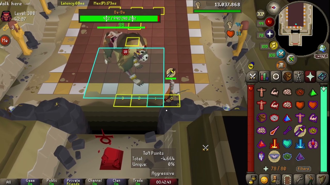 Ba-Ba red x method ,easy and consistent, osrs toa guide