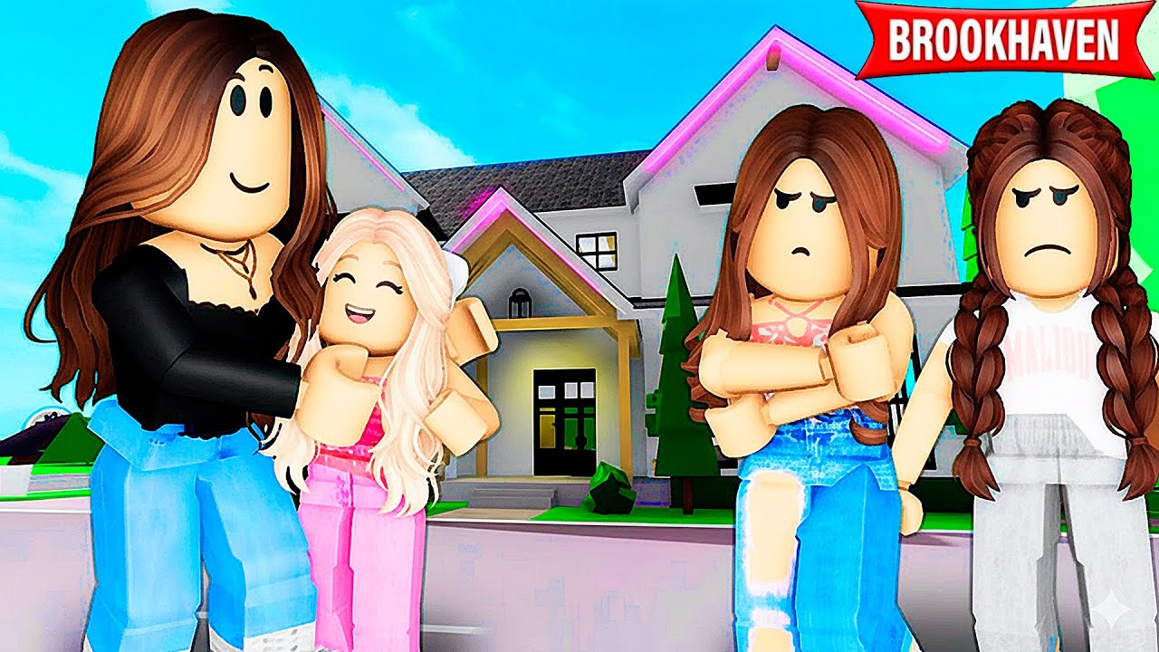 ELAS ESTÃO COM CIÚMES DA IRMÃ ADOTIVA | Historinhas Brookhaven RP | Roblox