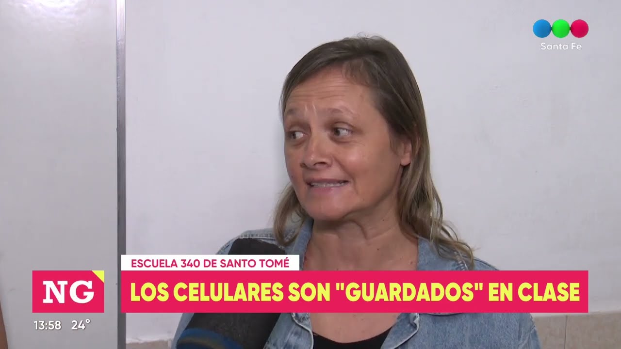 En una escuela de Santo Tomé, los celures en clase 