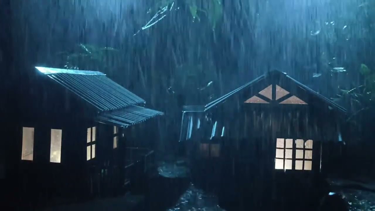 No Ads Rain Sounds for Sleeping - ASMR Rain and Thunder Sounds on Tin Roof for Dreamy Nights