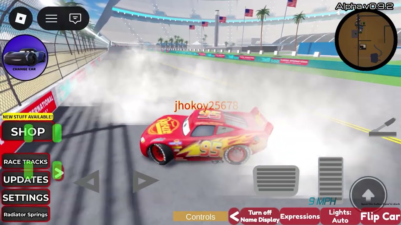 McQueen brakes after broke is tire