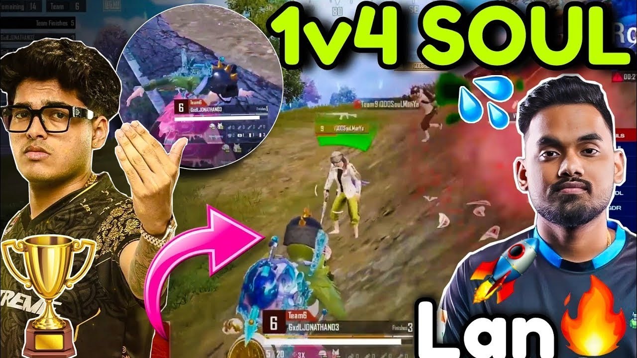 JONATHAN 1V4 SOUL 💀 GODLIKE #6 💔 GODL HIGHLIGHTS 🇮🇳 #jonathangaming #godlike