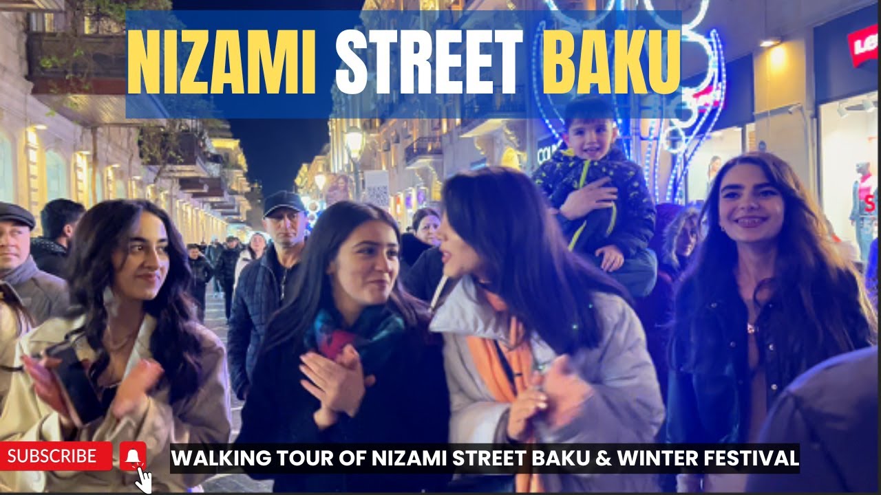 Walking Tour of Nizami Street Baku & Winter Festival | Baku Night Tour & Must Visit Places