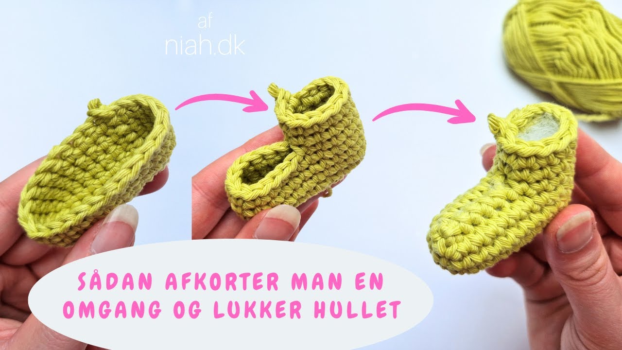 Sådan afkorter man en omgang, og lukker hullet | Hækle-teknikker | Niah.dk