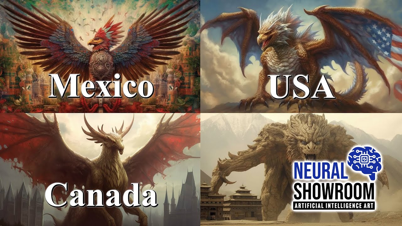 Countries Reimagined as Mythical Creatures by Generative AI