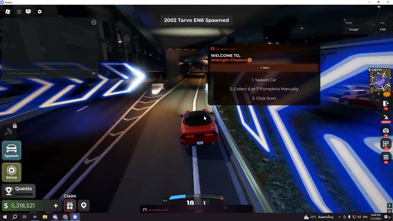 แจกสคิปแมพ Midnight Chasers: Highway Racing [Event Halloween!] #roblox #แจกสคริปrobloxมือถือ #สคิป