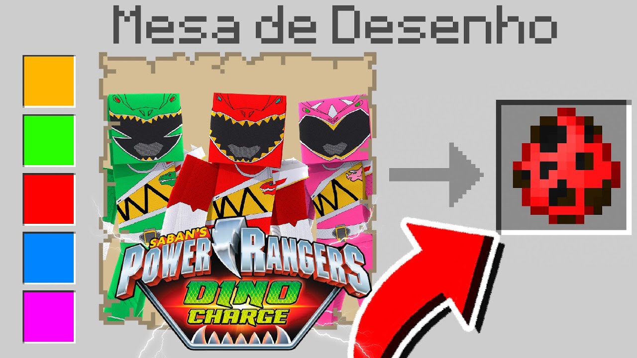 TUDO QUE EU DESENHAR DOS POWER RANGERS DINO CHARGE ACONTECE NO MINECRAFT! ‹‹ P3DRU ››