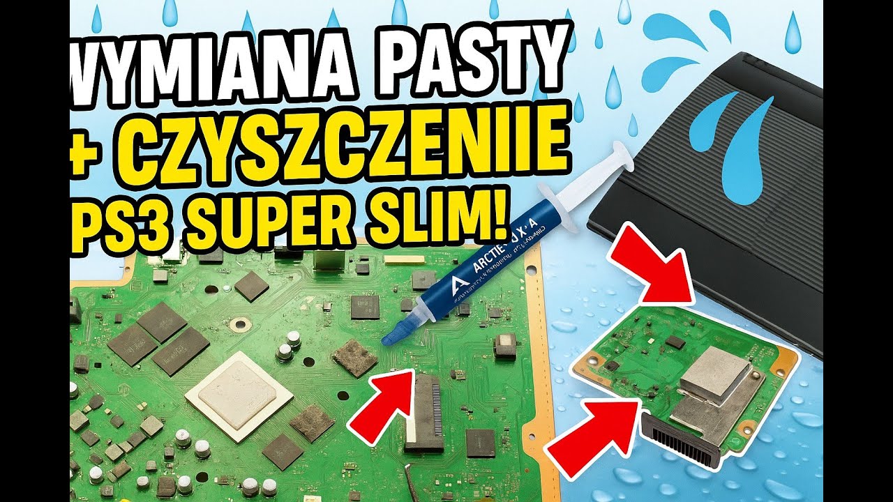 Czyszczenie + Wymiana pasty w Playstation 3 super slim
