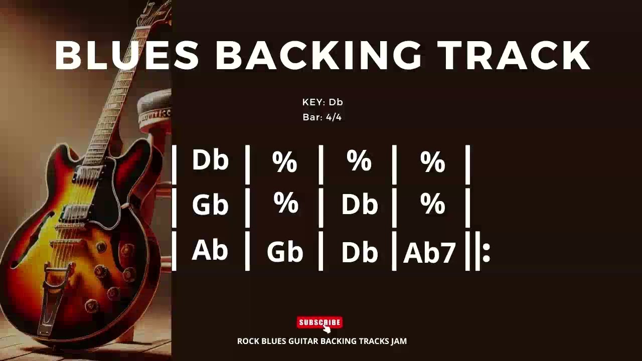 Blues Backing Track in Db Jimmy Reed Style 110 BPM