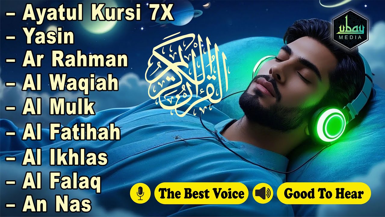 Quran recitation in a peaceful voice I Alfatiha, Ayat AlKursi, Yasin, AlWaqiah, Arrahman, Almulk