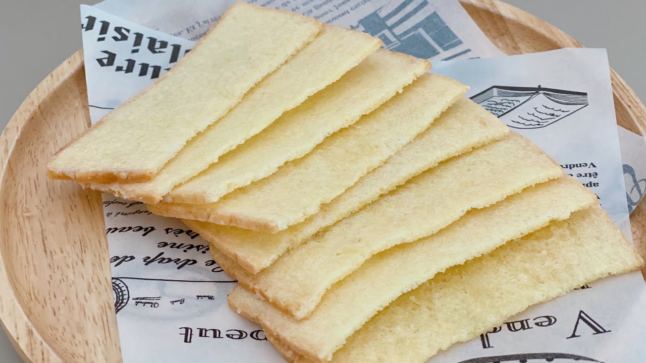 Ep.37 ขนมปังเนยกรอบ crispy bread ทำง่าย แผ่นบางกรอบหอมอร่อย