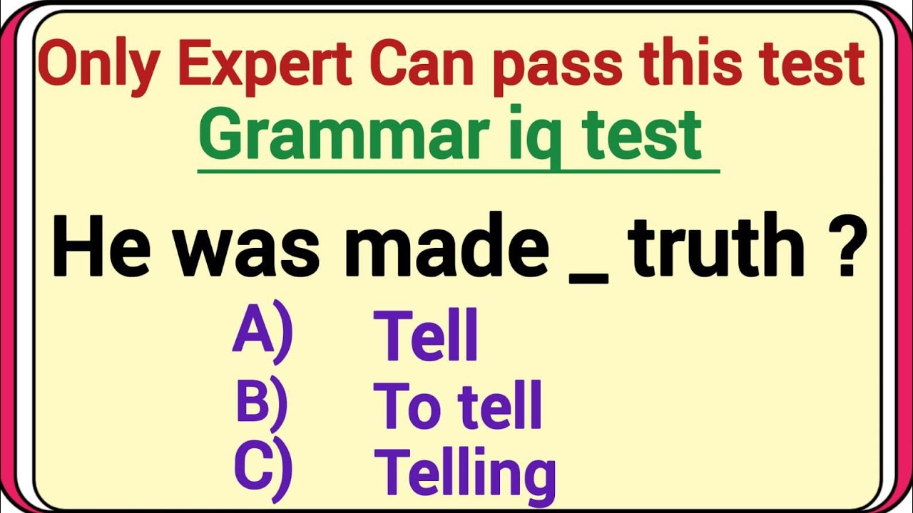 Mixed English✨ grammar test each question take 10 second 99 parsant pass this test