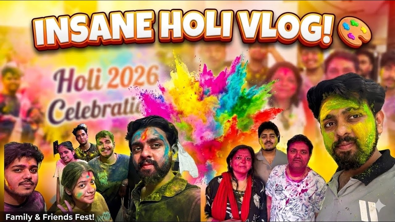Holi celebration 2026🎨🤎🧡🩵🩷#holi#trending#vlog#dailyvlog#viralvlogs#fyp