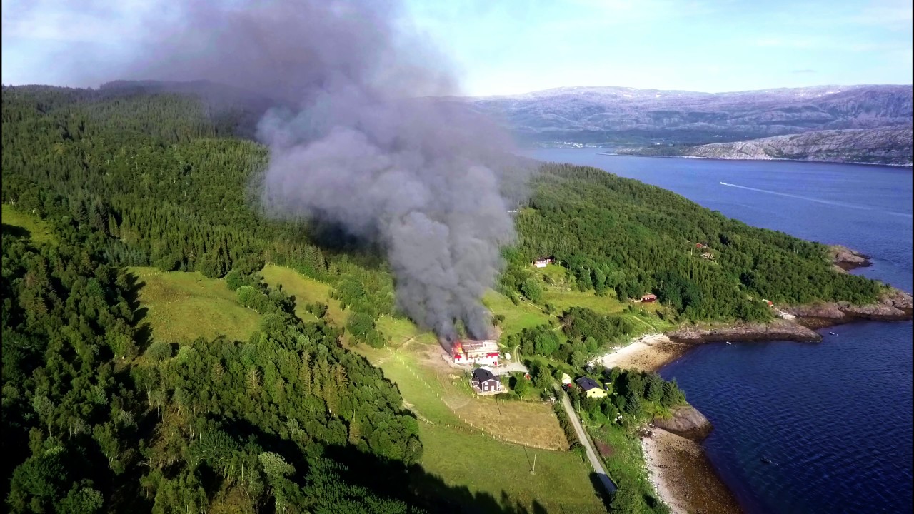 Big fire seen from drone