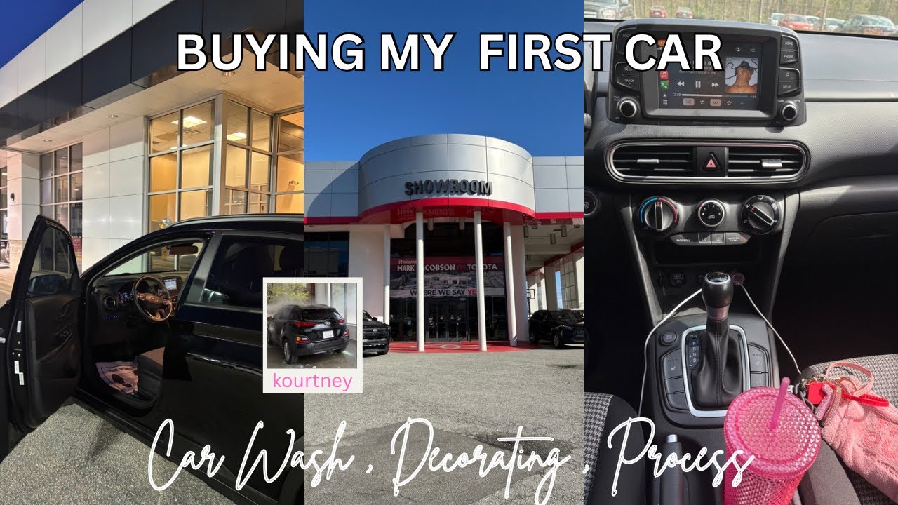 BUYING MY FIRST CAR @19 | car wash, decorating, + REALISTIC process of getting a car