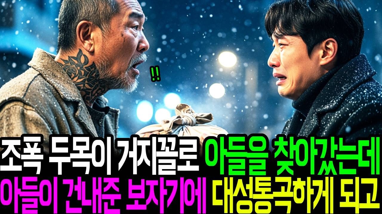 조폭 두목이 거지꼴로 아들을 찾아갔는데 아들이 건내준 보자기에 그는 대성통곡을 하게되는데..