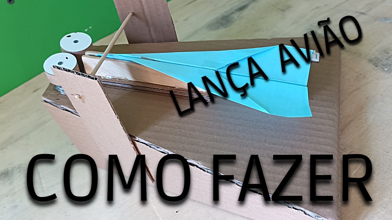 LANÇADOR DE AVIÃO CASSEIRO FEITO DE PAPELÃO MADEIRA E MOTORES #aviaodepapel  #brinquedo #planador