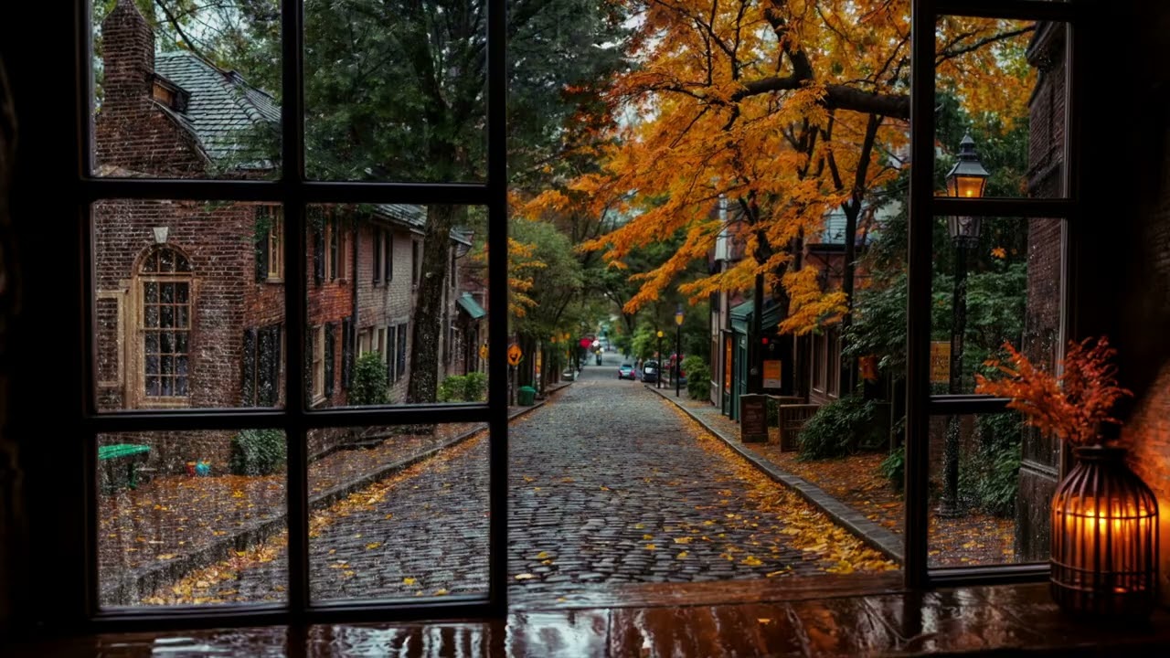 No Ads | Cozy Autumn Rain Outside the Window &ndash; Fall Ambience for Sleep, Study & Relax