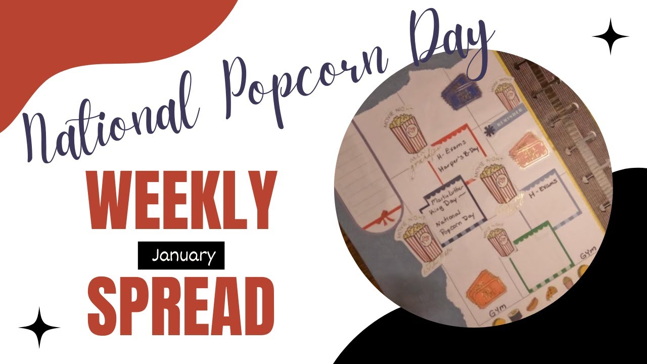 National Popcorn Day Weekly Spread | Theatre-Inspired Planner Layout