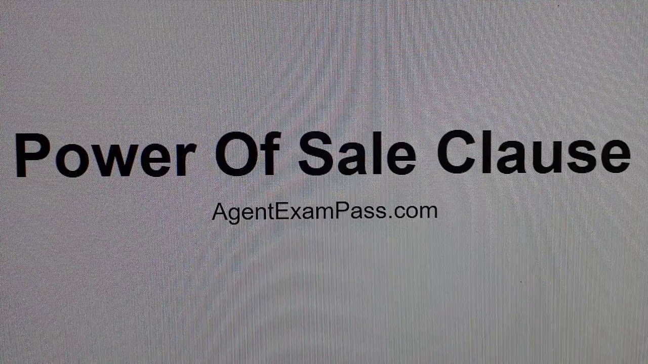 226 power of sale clause Free Real Estate License Exam Words Questions AgentExamPass.com