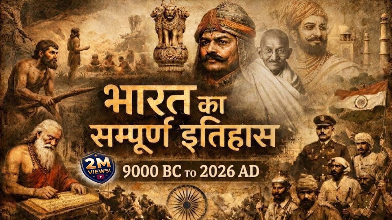 Complete history of India | भारत का सम्पूर्ण इतिहास | 9000BC to 2026AD | Megha Documentry 