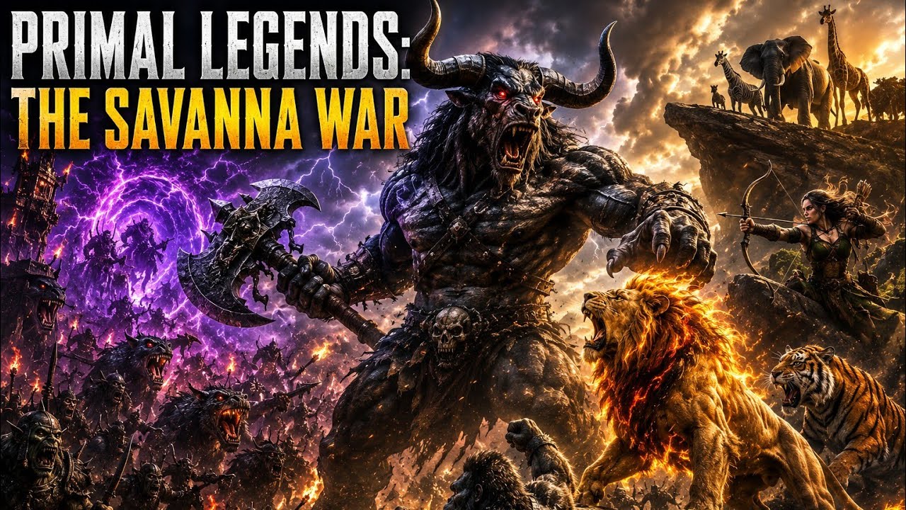 Ai short film: PRIMAL LEGENDS: THE SAVANNA WAR