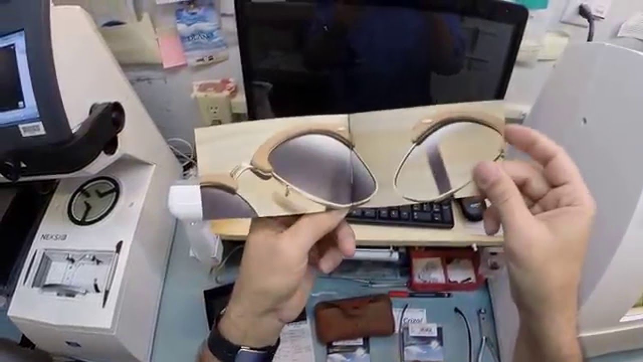 Johnny's RayBan 3016 Wood Clubmaster with Rx Transitions Gray and Crizal Alize Lenses
