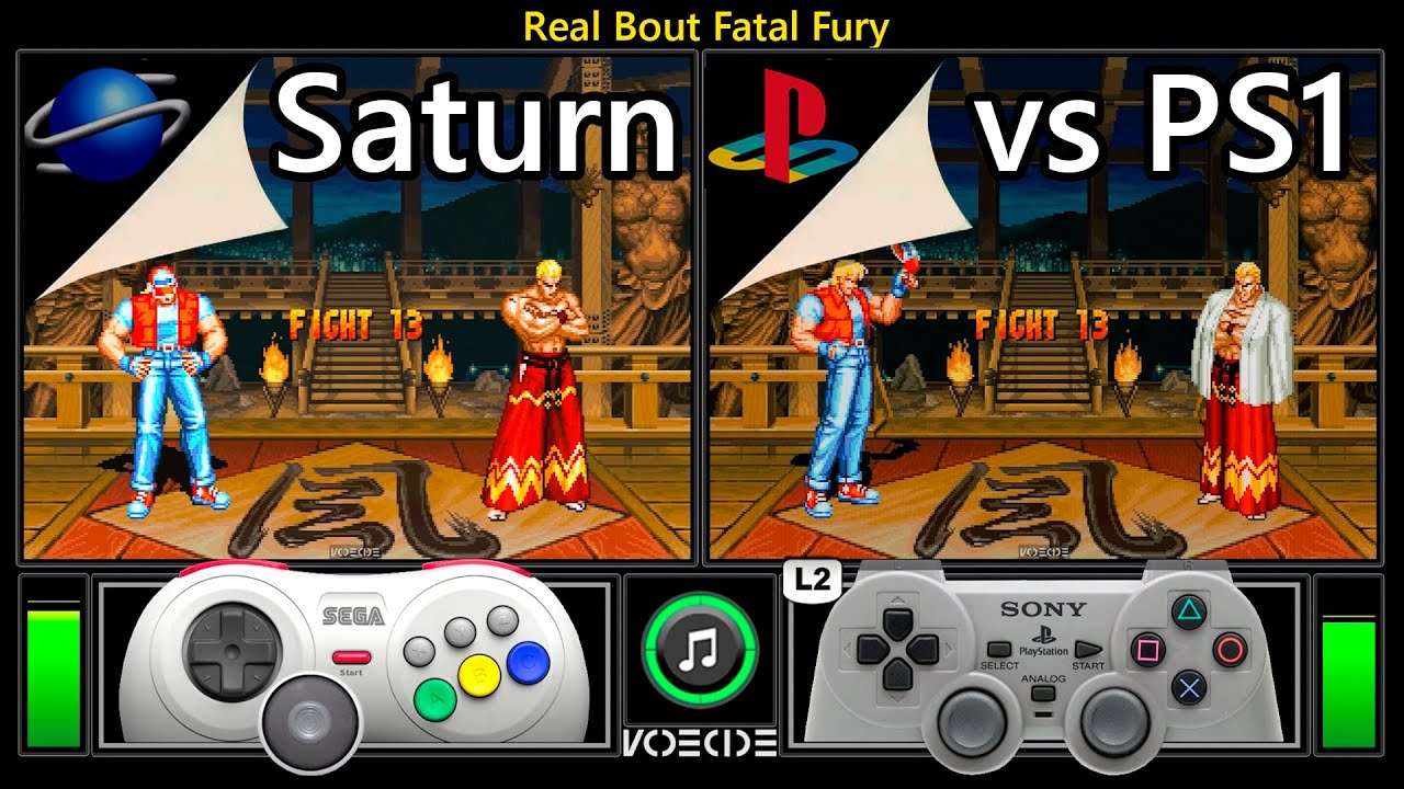 Real Bout Fatal Fury (Sega Saturn vs PlayStation) Real Hardware Comparison