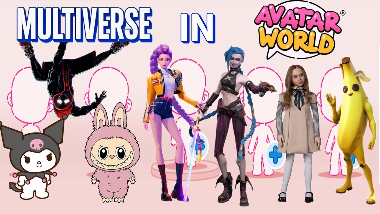 Crossover CHAOS in Avatar World! 🕷️💖 Miles, Peely, Labubu, Jinx & More