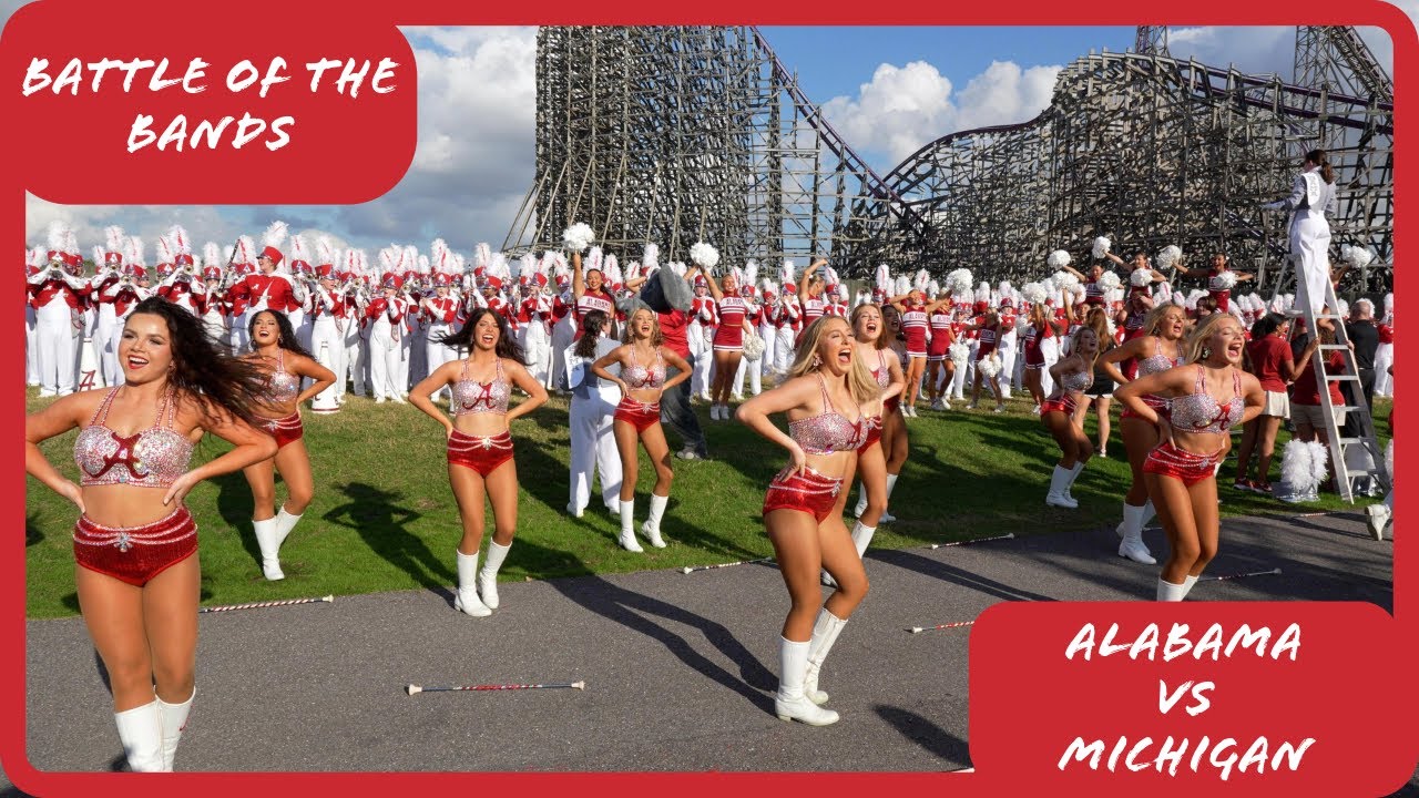 University of Alabama Million Dollar Band and Michigan Marching Band Perform at Busch Gardens