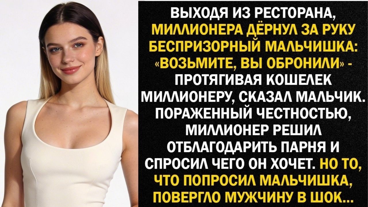Выходя из ресторана, миллионера дёрнул за руку беспризорный мальчишка: «Возьмите, вы обронили...