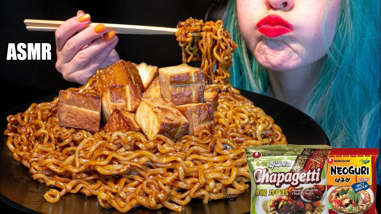 ASMR: Spicy Jjapaguri Noodles w/ Steak | Ram-Don From Movie 'Parasite' 🥩 ~ Relaxing [No Talking|V]😻