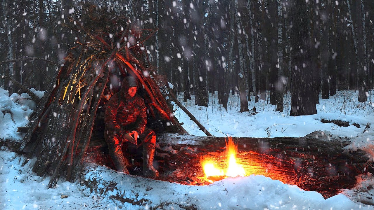 -15&deg;C Solo Winter Survival by Siberian Forester. NO Shelter, NO Tools