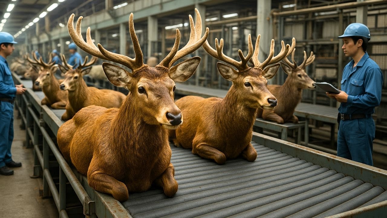 ASÍ se PROCESAN MILLONES de CIERVOS por su CARNE y ASTAS de TERCIPELO