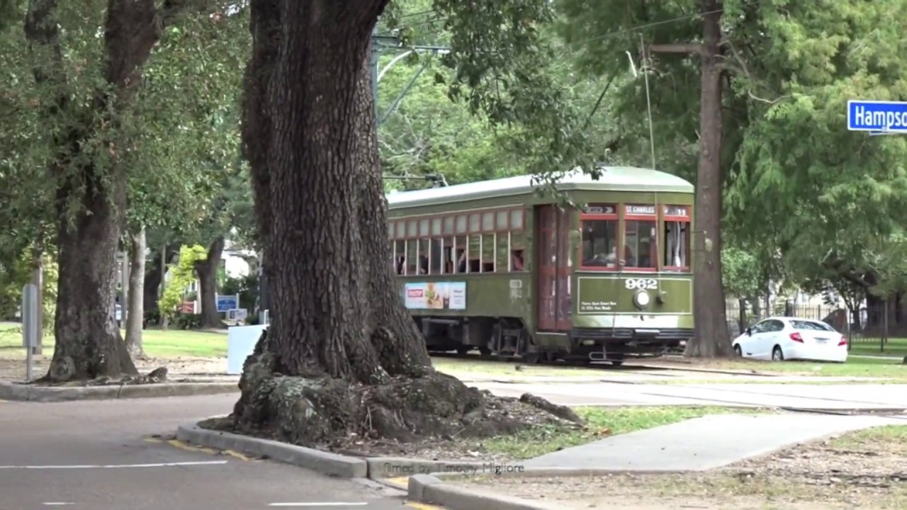 St Charles Streetcar (Tram) Line in New Orleans, USA 2019