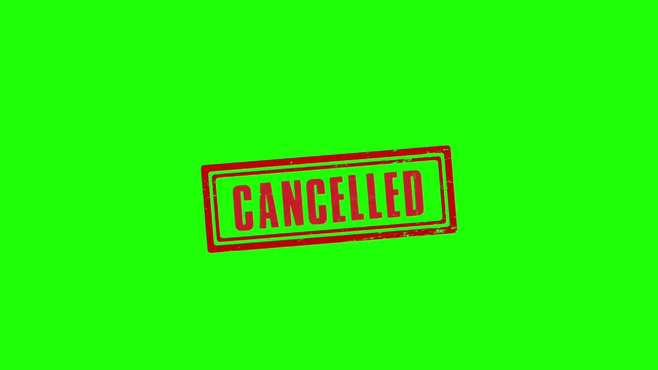 CANCELLED Stamp Green Screen