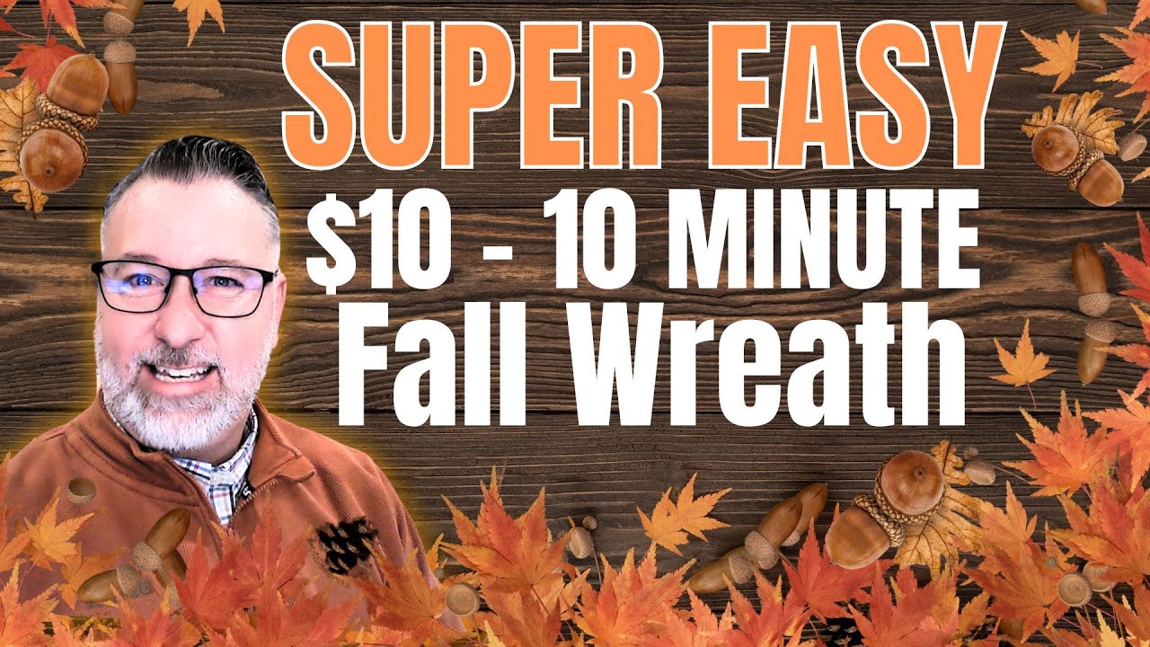 $10 - 10 Minute Quick Craft Wreath - Dollar Tree Wreath DIY - #wreath @DavesWreaths