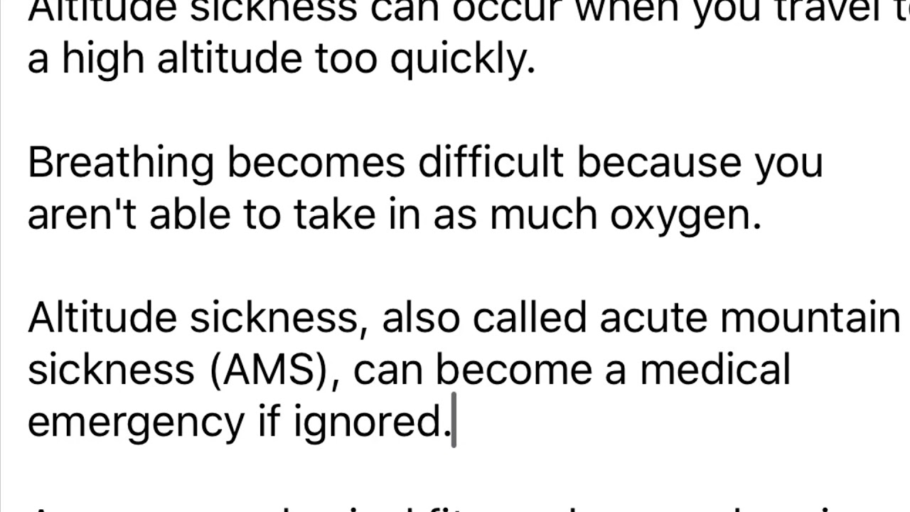 Altitude Sickness - Soroche
