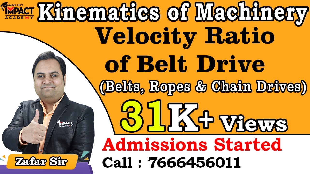 Velocity Ratio of Belt Drive | Belts, Ropes & Chain Drives | Kinematics of Machinery #engineering