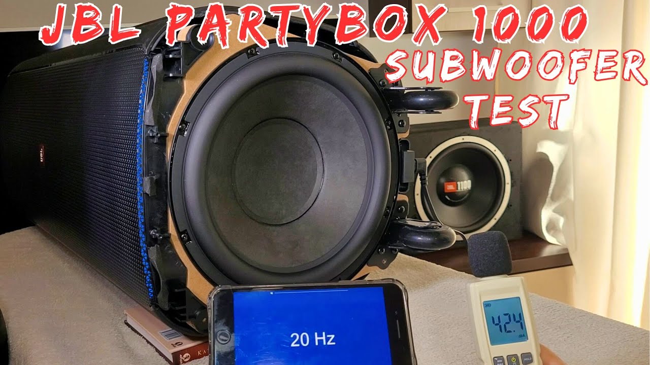 JBL Partybox 1000 Subwoofer Test - Low Frequencies and Music Test